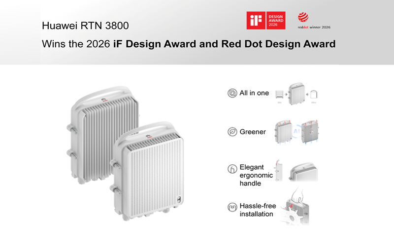 Image 01- Huawei's E-band microwave RTN 3800 wins 2026 iF Design Award and Red Dot Design Award